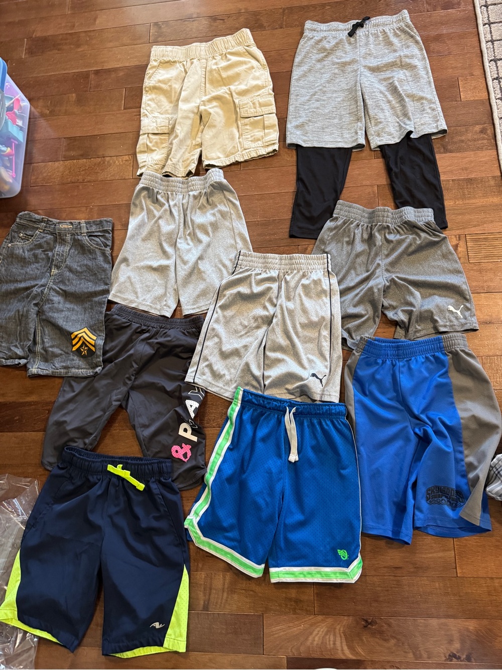 Assorted Boys Athletic Shorts - Blue, Gray, Black size 7-8 years old lot